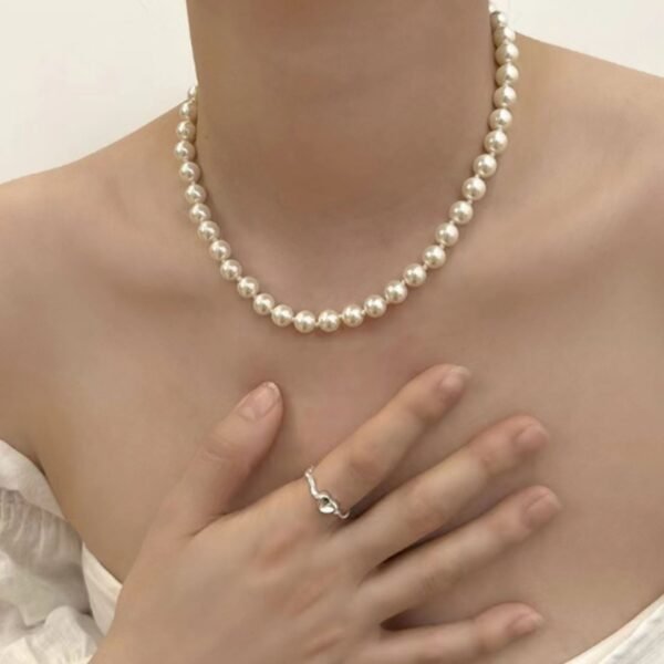 Qiselle French Vintage Pearl Necklace | S925 & Swarovski-inspired Simulated Pearls | Adjustable 40+5cm Handmade Beaded Choker | Luxury Minimalist Jewelry